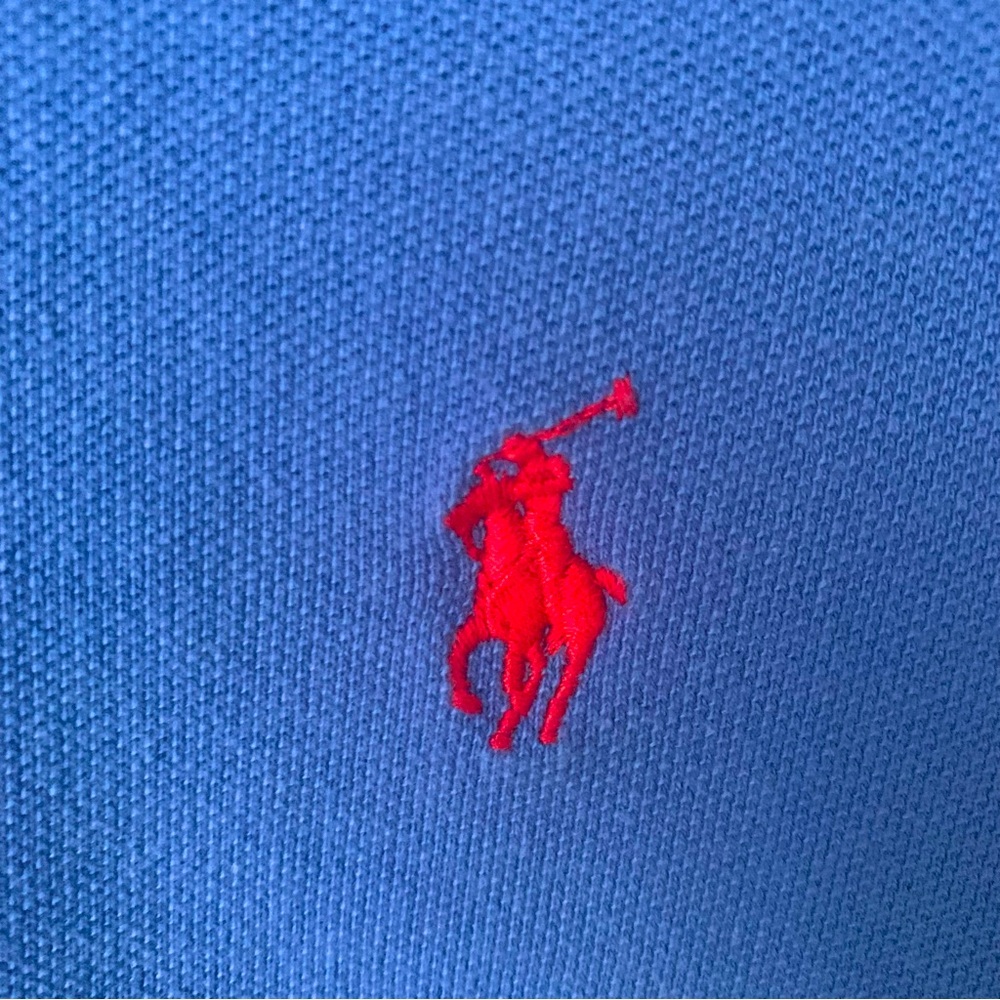 Polo by Ralph Lauren (XXL) Blue Collared, 2-button, short sleeve w/red Polo Logo